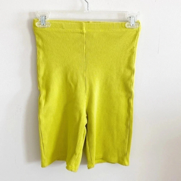 UO out from under neon yellow ribbed knit biker shorts - Picture 1 of 6